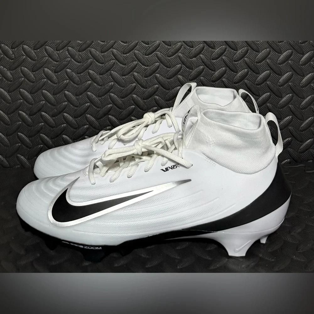 Nike Zoom Air Vapor Pro 1 White Black Athletic Football Cleats‎ Mens Sizes